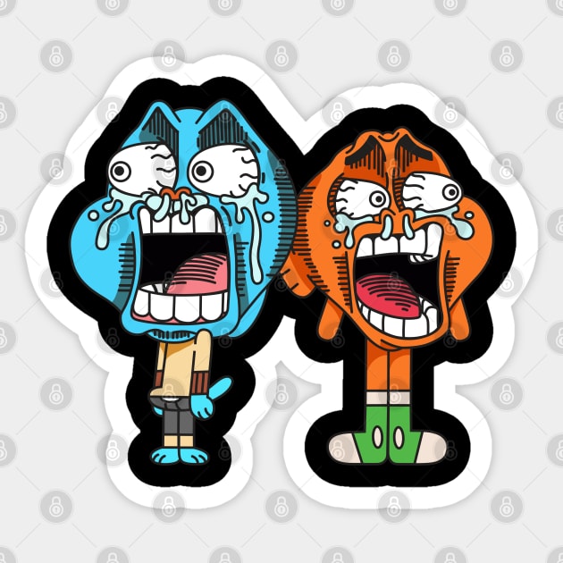 Gumball and Darwin Sticker by Plushism